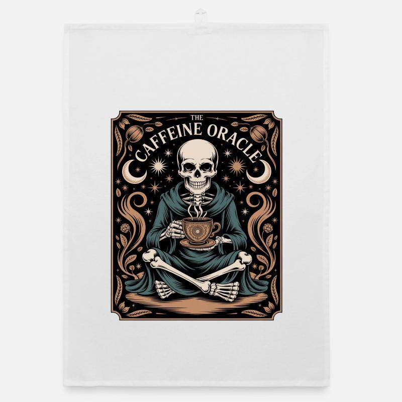 The Caffeine Oracle Skeleton Coffee Oracle Organic dish towel