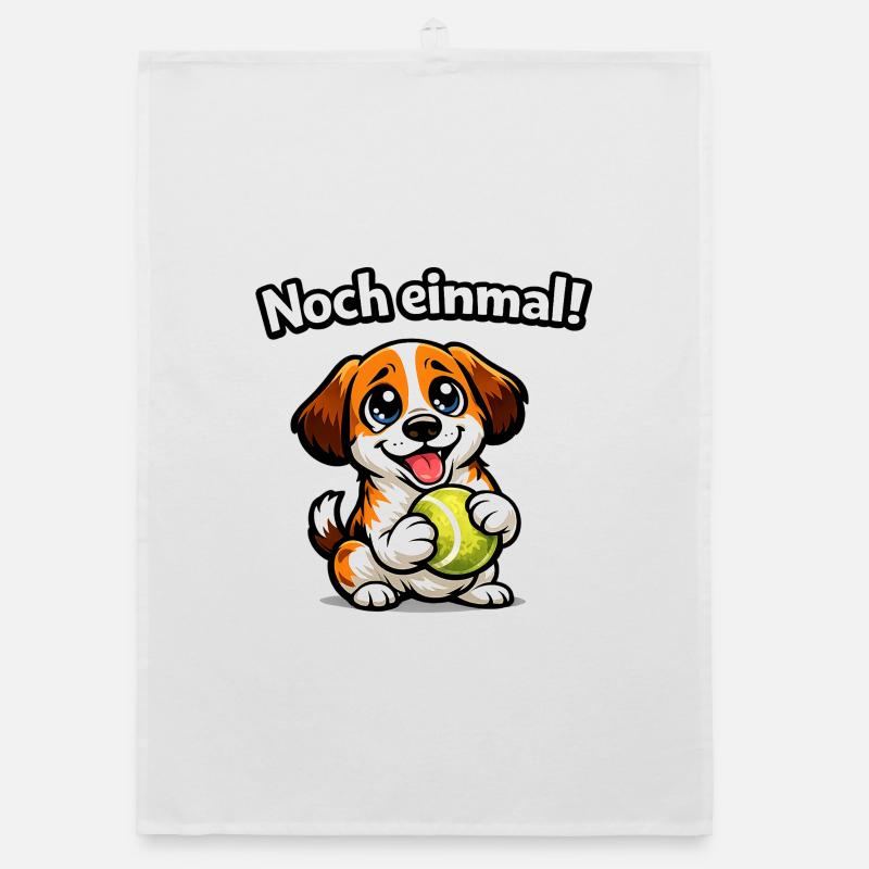 Hund Noch einmal lustiger Spruch Organic Geschirrtuch