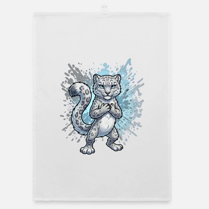 Éclaboussure de léopard des neiges Torchon bio