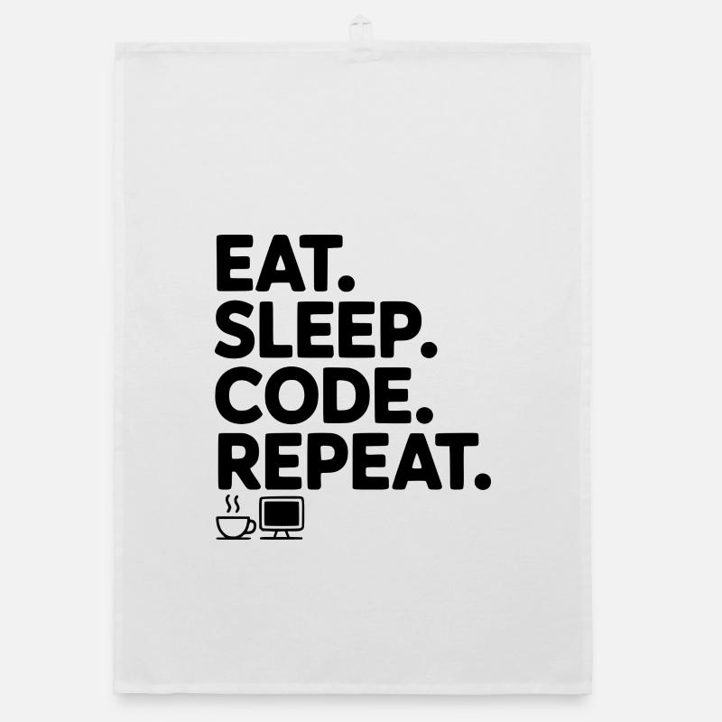 Mange. Dors. Code. Répétez. Torchon bio