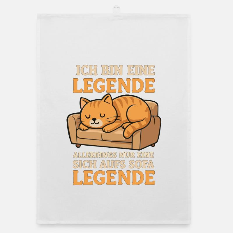 Sofa Legend Cat Funny Saying Organic dish towel