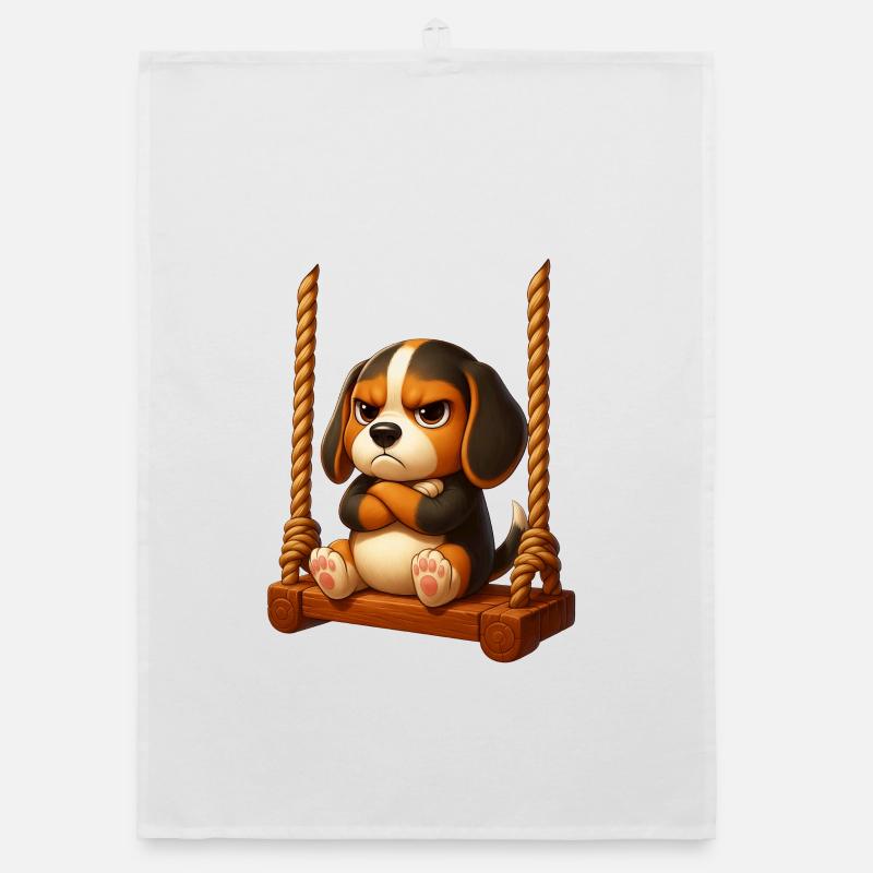 Balançoire de terrain de jeux de jeux animés Grumpy Beagle Torchon bio
