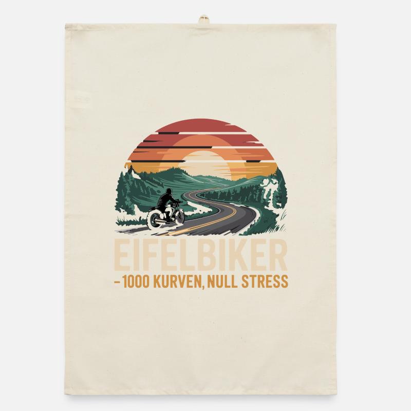  Eifelbiker 1000 Kurven Null Stress Motorrad Eifel Organic Geschirrtuch