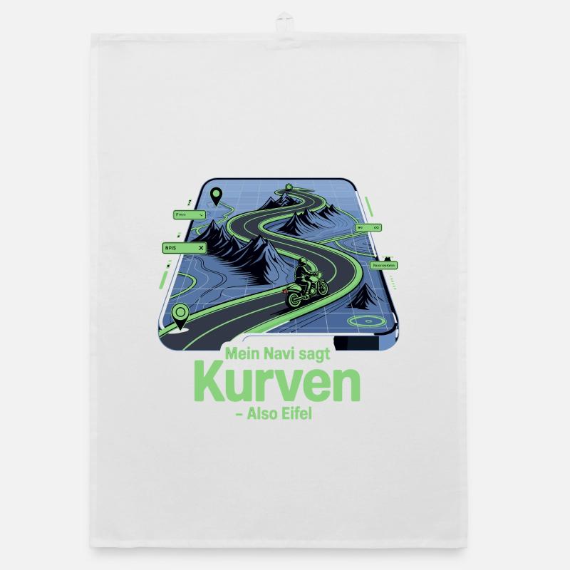 My navigation system says curves so Eifel motorcycle saying Organic dish towel