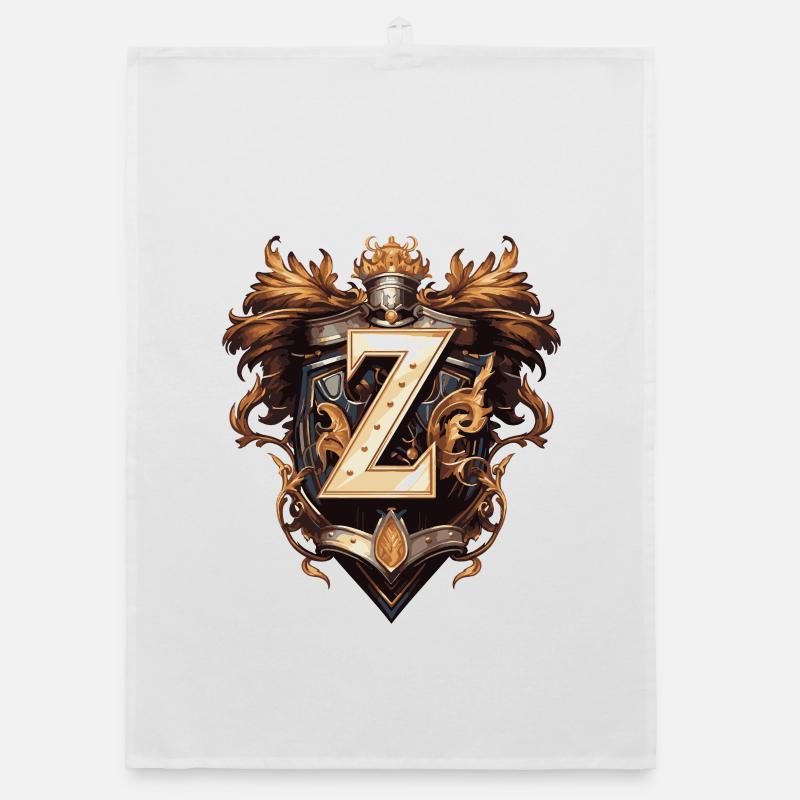 Z Letter Name Crown Organic dish towel