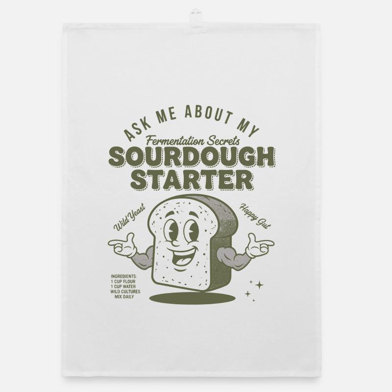 Sauerteig Starter Brot Backen Bäcker Sauerteig Organic Geschirrtuch