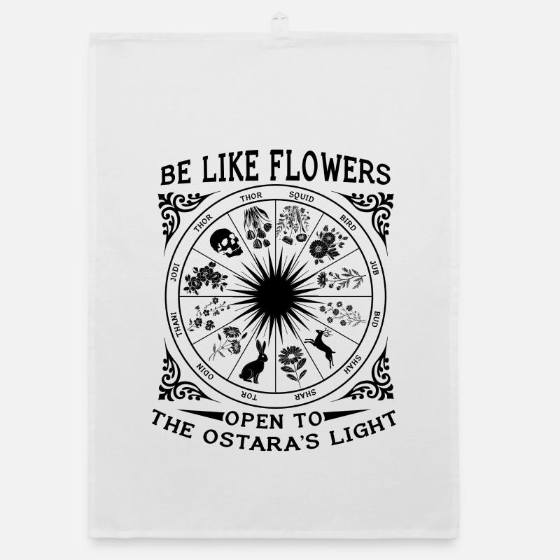 Be Like Flowers Happy Easter Ostara Light Organic Geschirrtuch