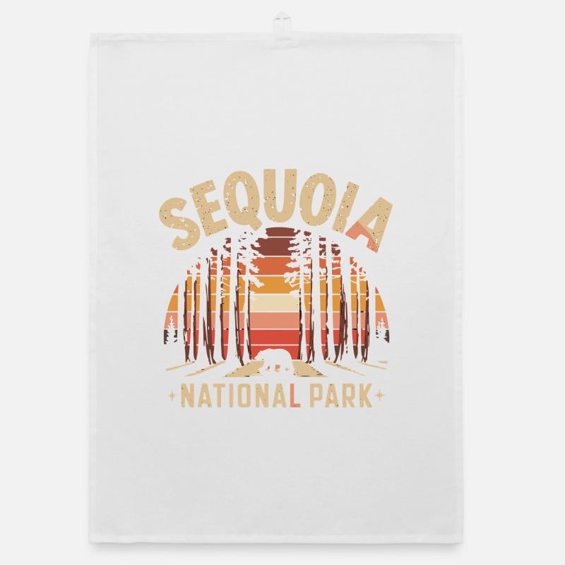 Sequoia National Park Sunset Bear Forest Organic dish towel