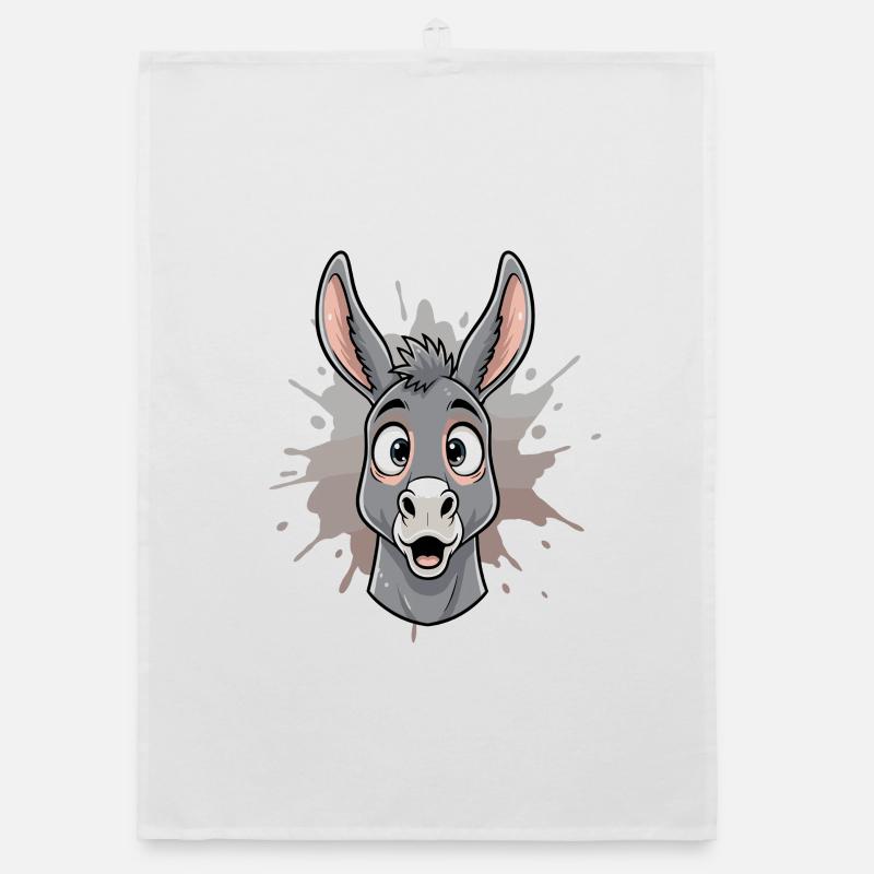 Âne de dessin animé dans Spritz Splash Torchon bio