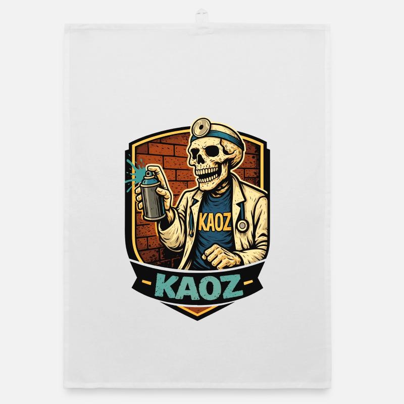 Skeleton Medic Graffiti Shield Organic dish towel