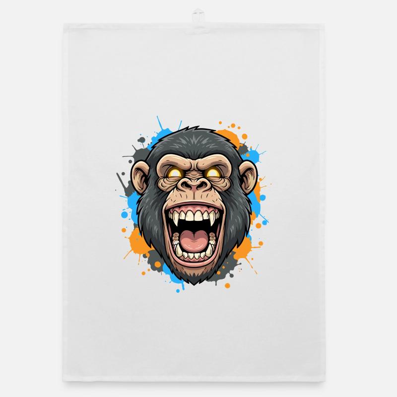 Screaming Gorilla Head Splash Organic dish towel