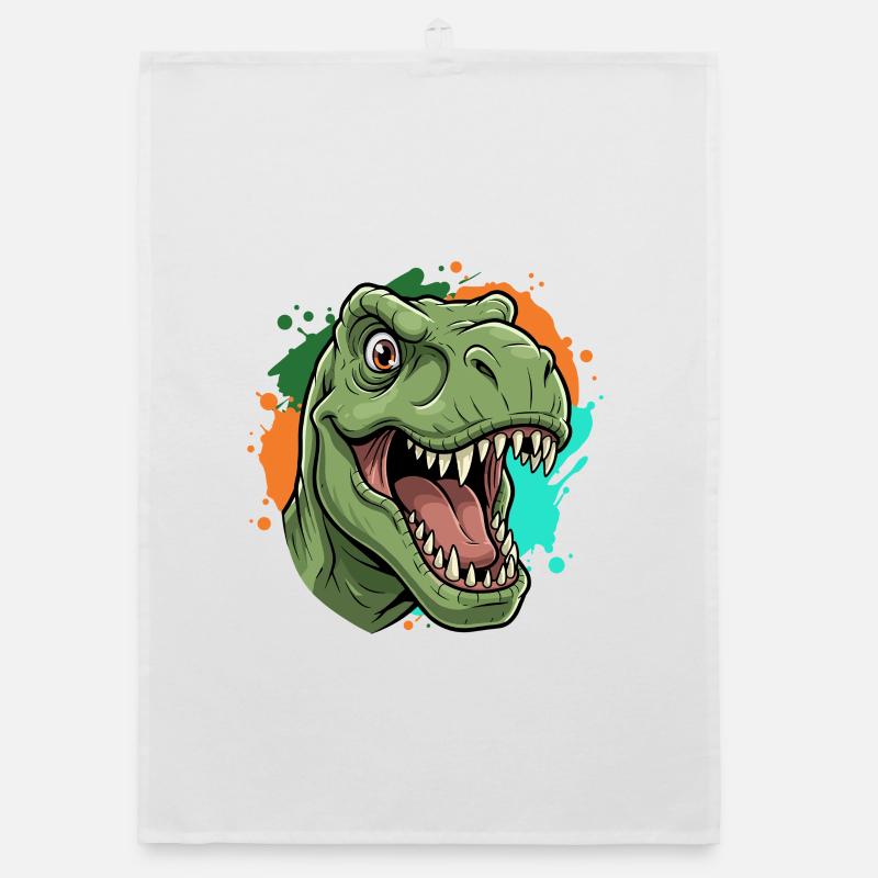Impression néon T-Rex Paint Splash Torchon bio