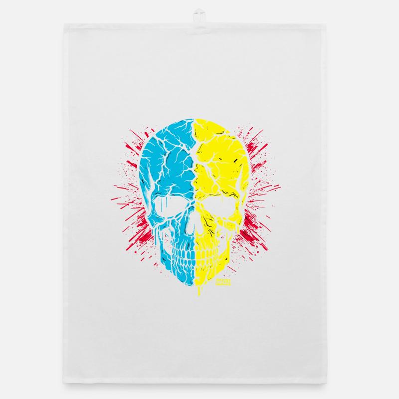 Skull Split Neon Palette Organic dish towel