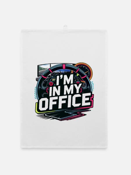 I'm in my office - Organic dish towel - white - Front