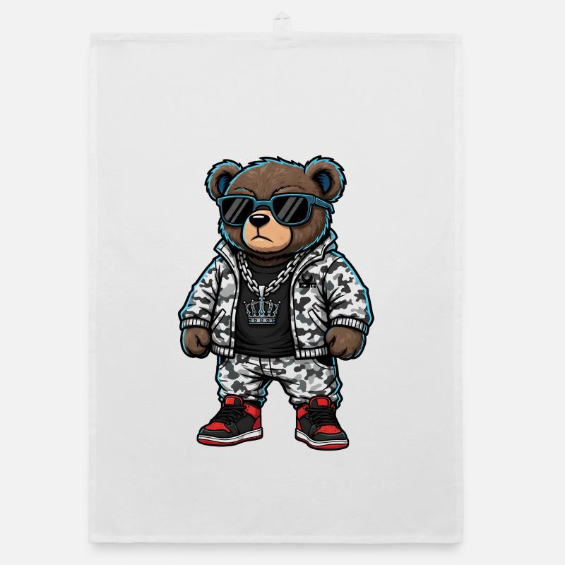 Sweat à capuche Cool Bear en Pull Camouflage Torchon bio