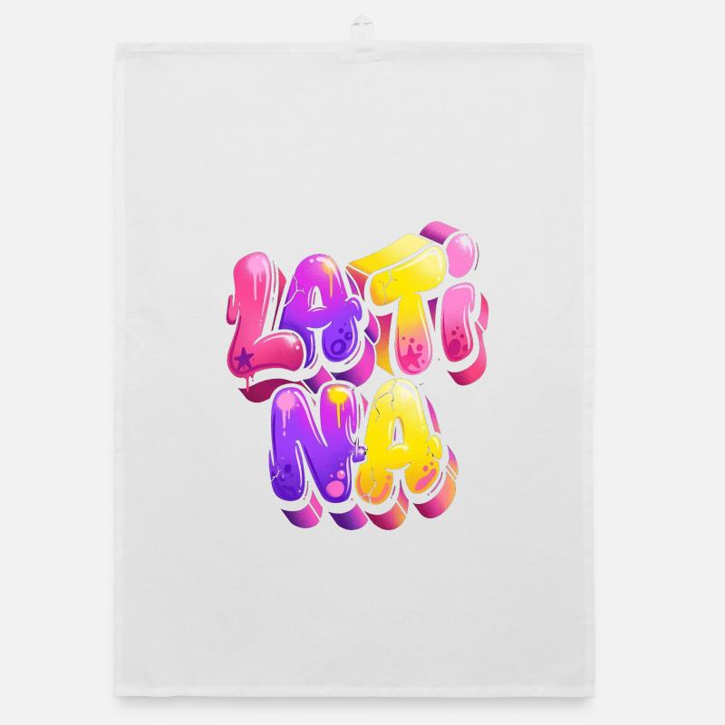 Neon Graffiti Lettering Gradient Organic dish towel
