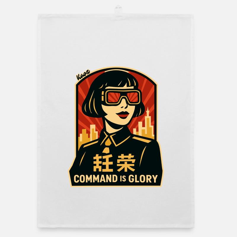 Command Is Glory Retro Poster Organic dish towel
