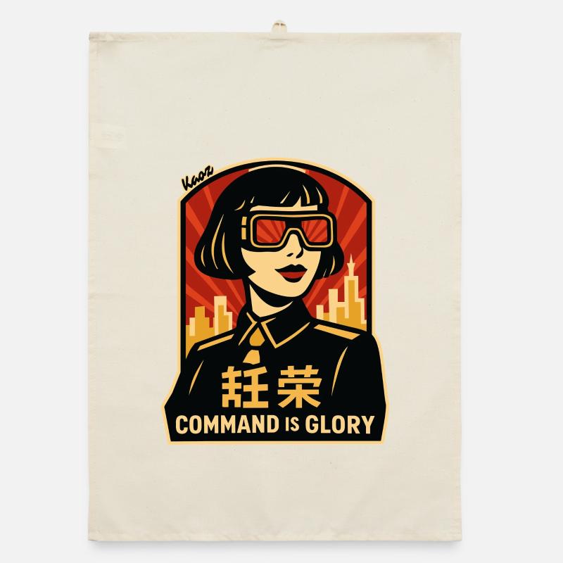 Command Is Glory Retro-Poster Organic Geschirrtuch