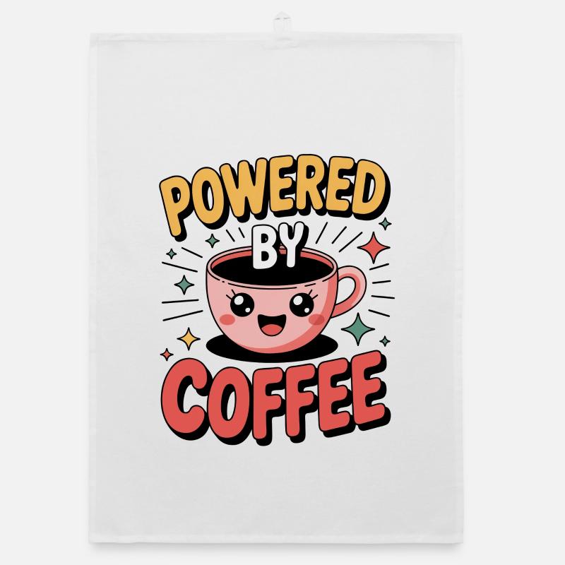 Coffee Lovers Sweet Powered by Coffee Organic dish towel