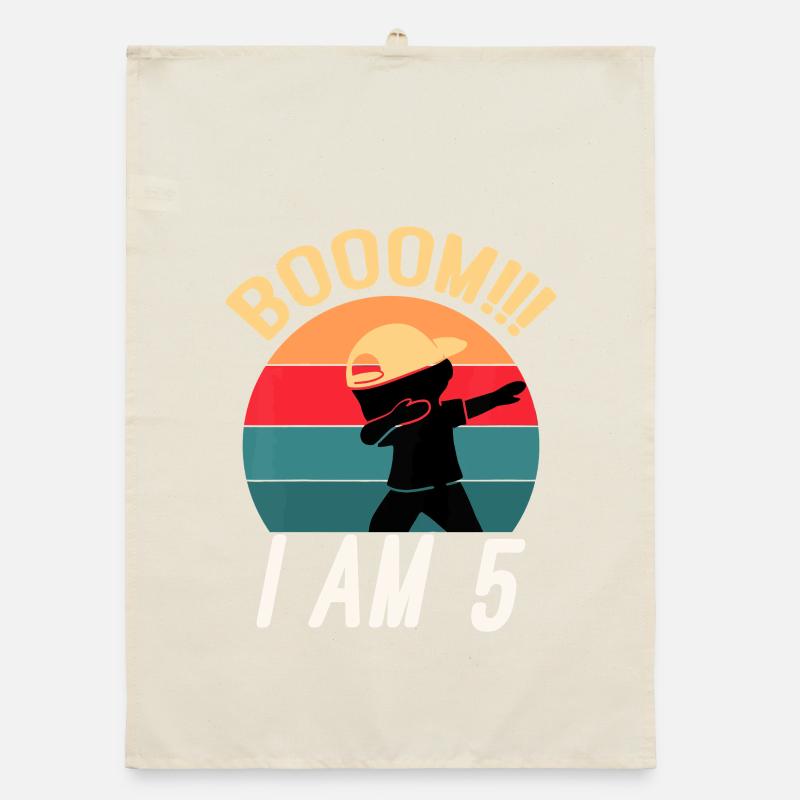 Boom, ich bin 5 Geburtstags-Tee Organic Geschirrtuch