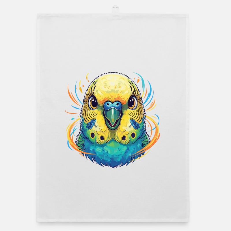 Explosion de couleurs de perruche vivante Torchon bio