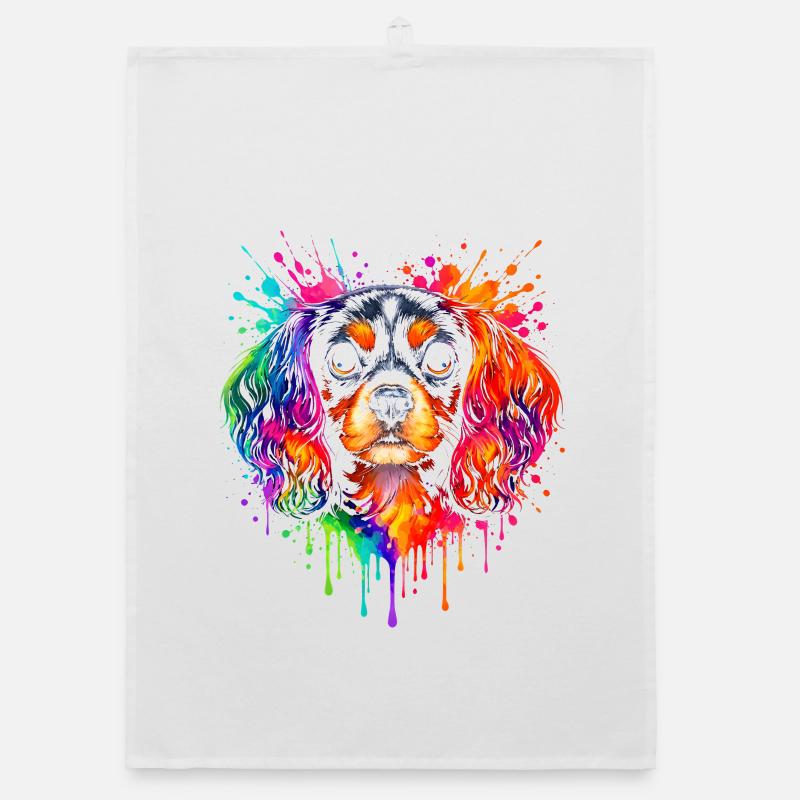 Cavalier King Charles | Spaniel Pop Art Organic Geschirrtuch