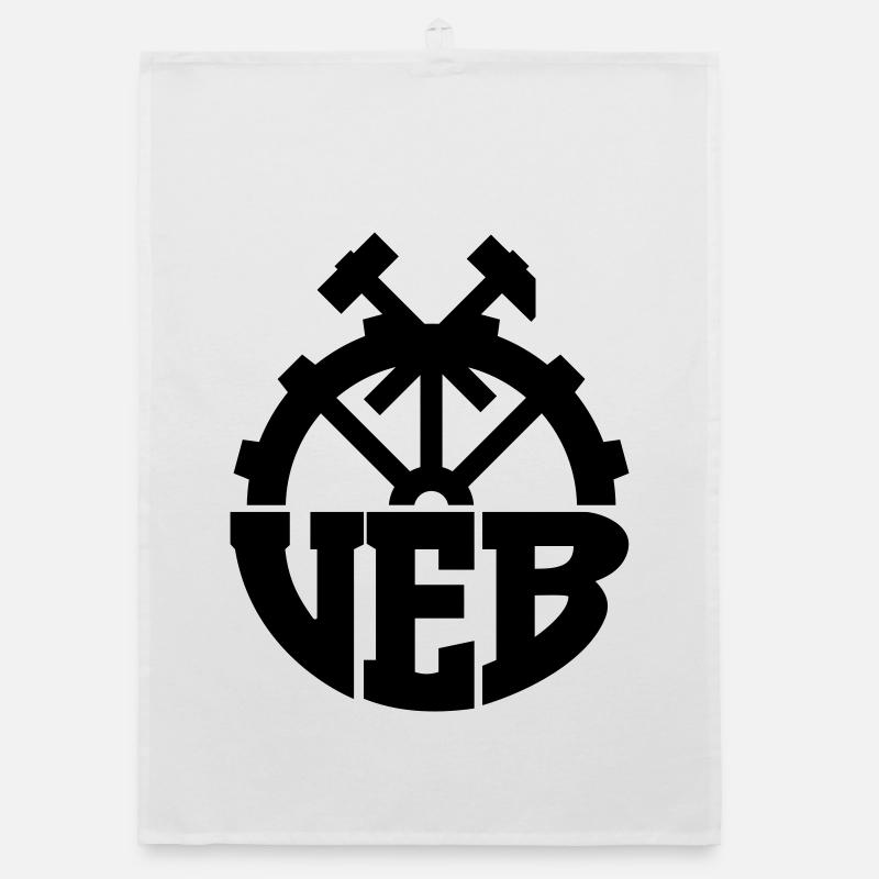 Logo VEB - Insigne de la RDA (couleur changeable) Torchon bio