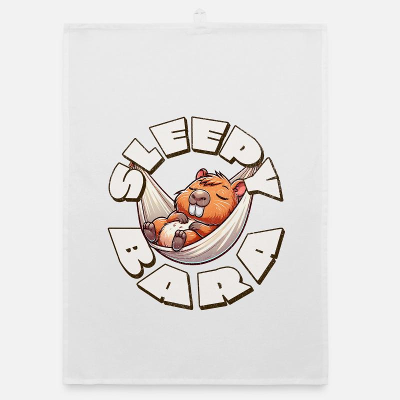 Capybara Sleepy Bara Organic dish towel