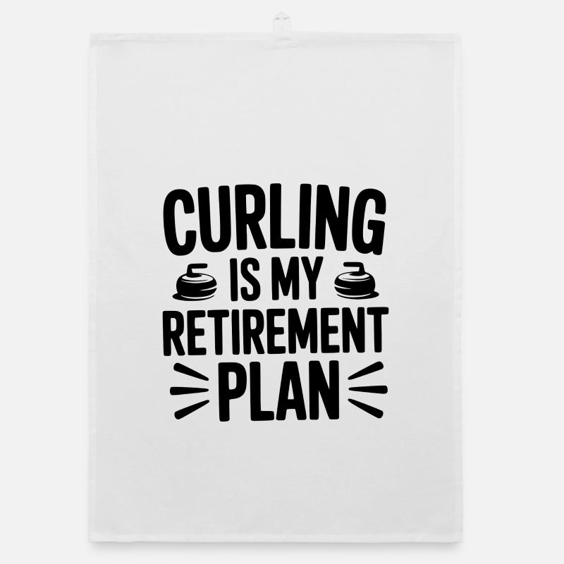 Le curling est mon plan de retraite Torchon bio