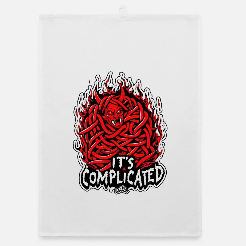 Tangled Fire Demon: It's Complicated Organic dish towel