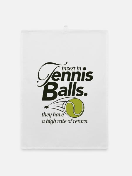 Invest in Tennis Balls Design für Tennis Spieler - Organic Geschirrtuch - Weiß - Vorne