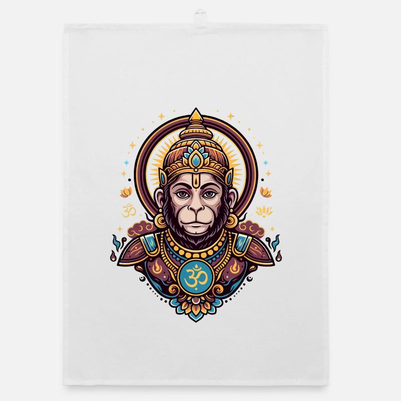 Monkey King with Om Symbol Organic dish towel