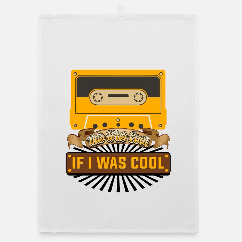Design de citation drôle de cassette rétro Torchon bio