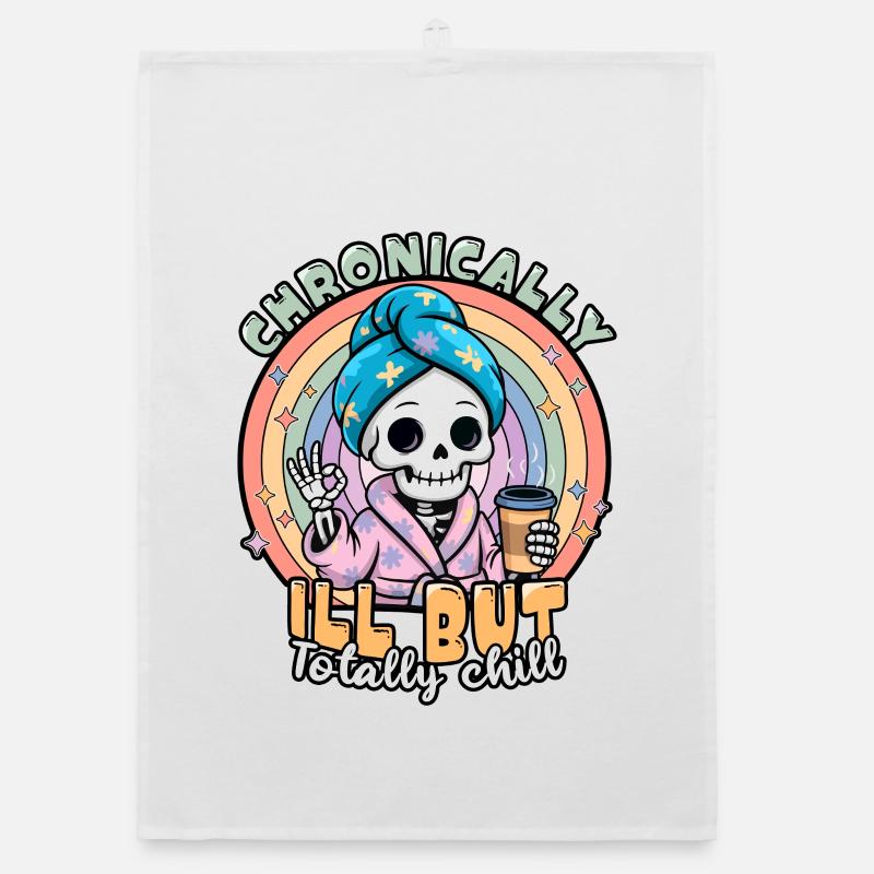 Fibromyalgie-Bewusstsein chronisch kranker Skelett Organic Geschirrtuch