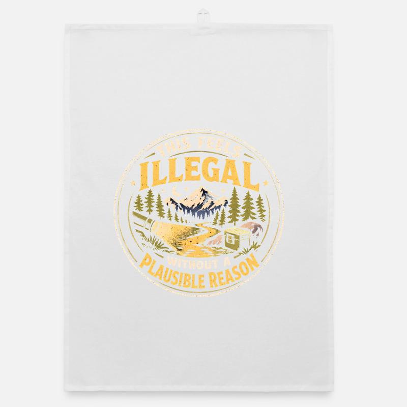 Feels illegal | Night Cache Humor Organic dish towel