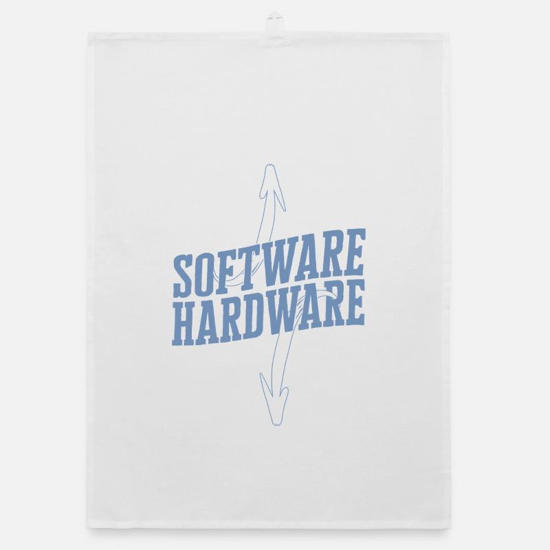 Funny IT Saying Software Hardware Word Game Organic dish towel