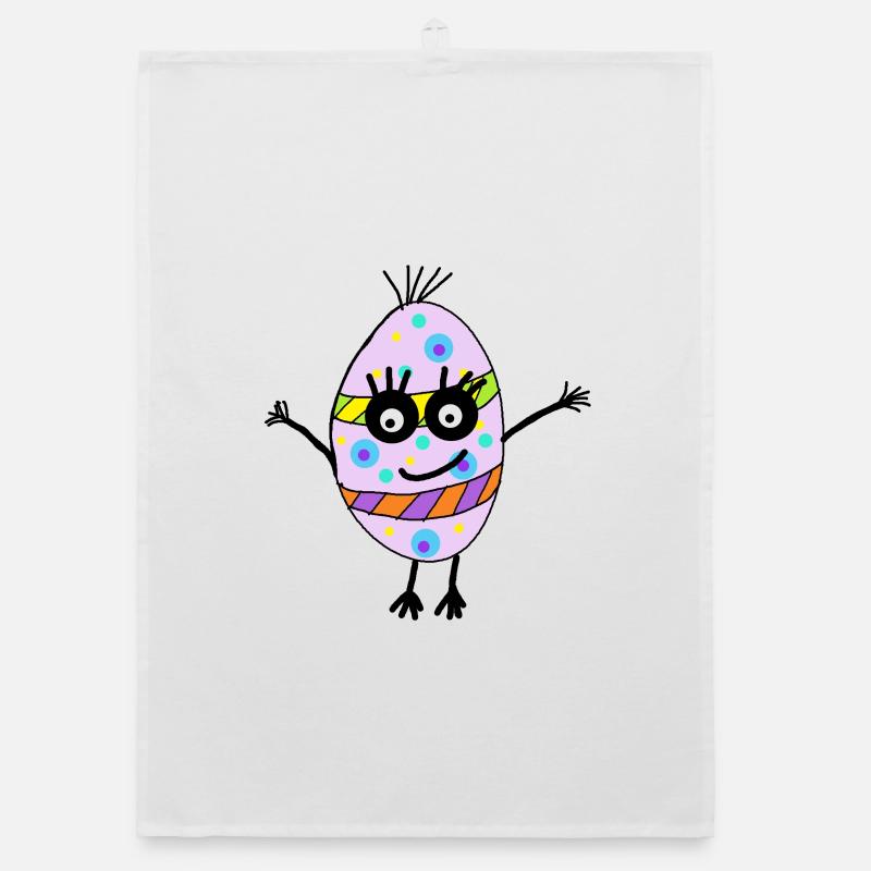 Egg Emotions Happy Easter Kids Organic dish towel