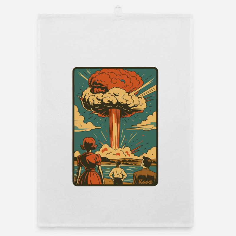 Explosion rétro-atomique en forme de champignon Torchon bio