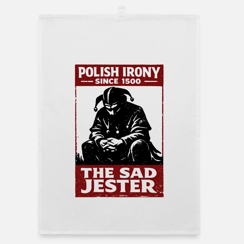 Polish Irony Stańczyk The Sad Jester Organic dish towel