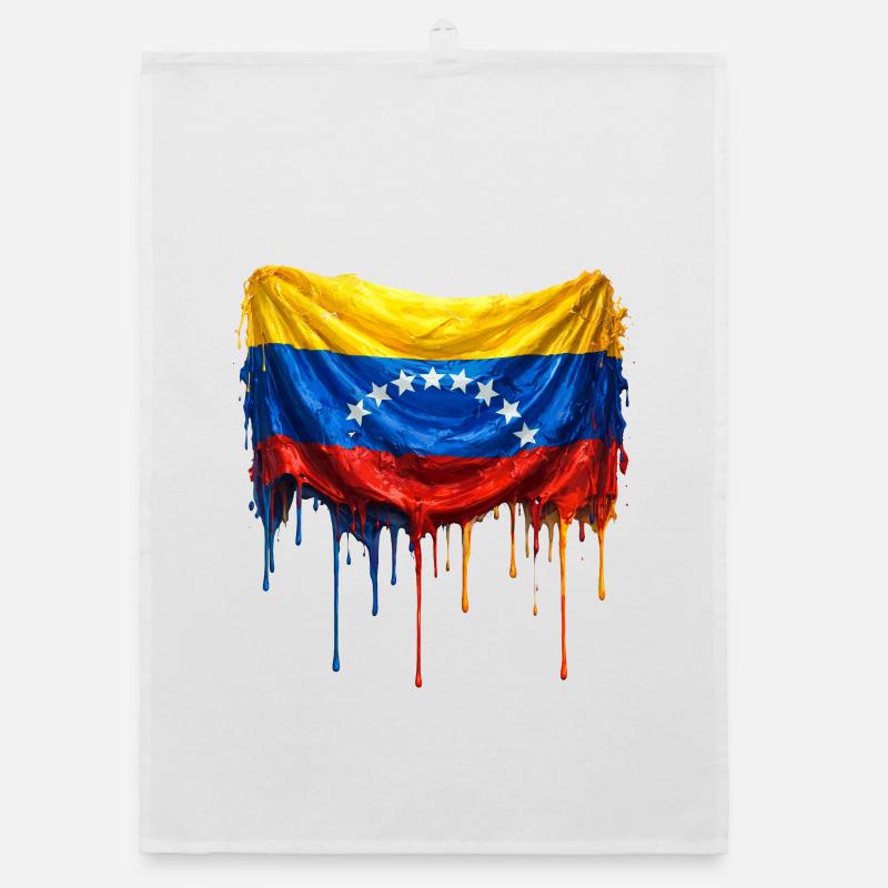 Venezuela Drop Flag Organic dish towel