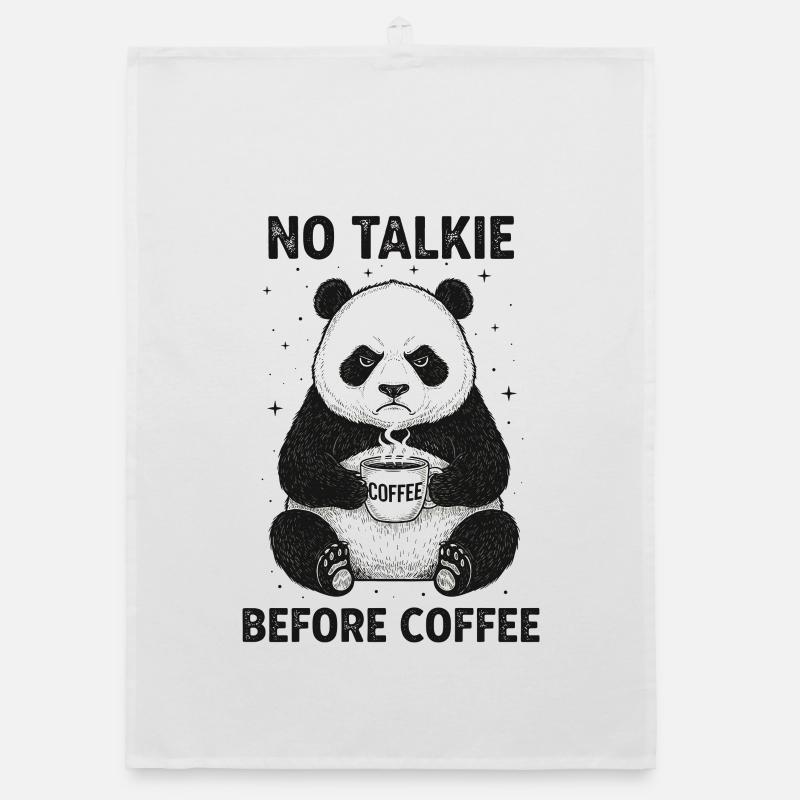 Pas de conversation devant un panda amateur de café Torchon bio