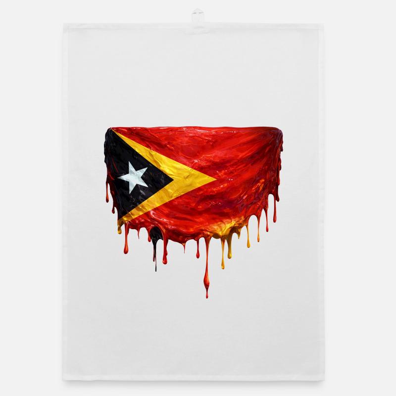 Drapeau de largage du TimorLeste Torchon bio