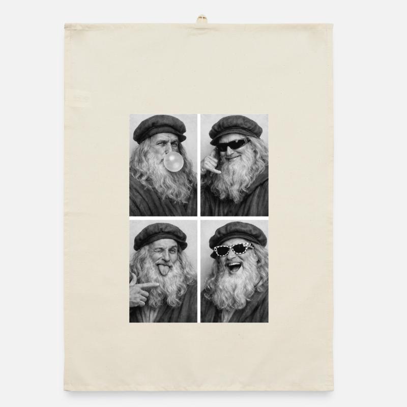 Leonardo da Vinci Collage Organic dish towel