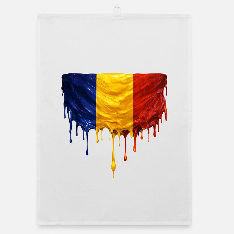 Art de la chute du drapeau roumain Torchon bio