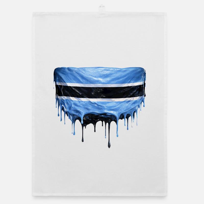 Botswana Flag Drop Art Organic dish towel