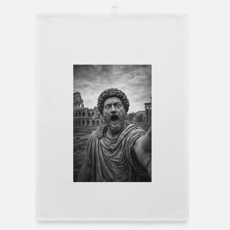 Marcus Aurelius Self-Portrait Organic dish towel