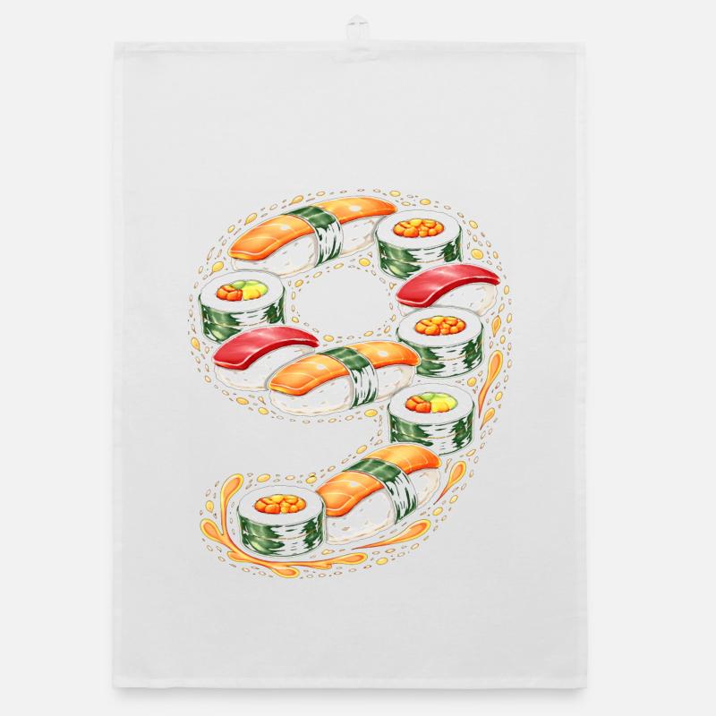 Sushi Ring Muster Organic Geschirrtuch