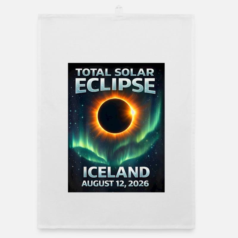 Total Solar Eclipse Iceland 2026 Organic dish towel