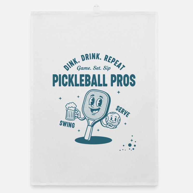 Pickleball Funny Player Dink Drink Repeat Pros Organic dish towel