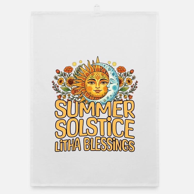 Litha Pagan Solstice d’été Midsommar Torchon bio